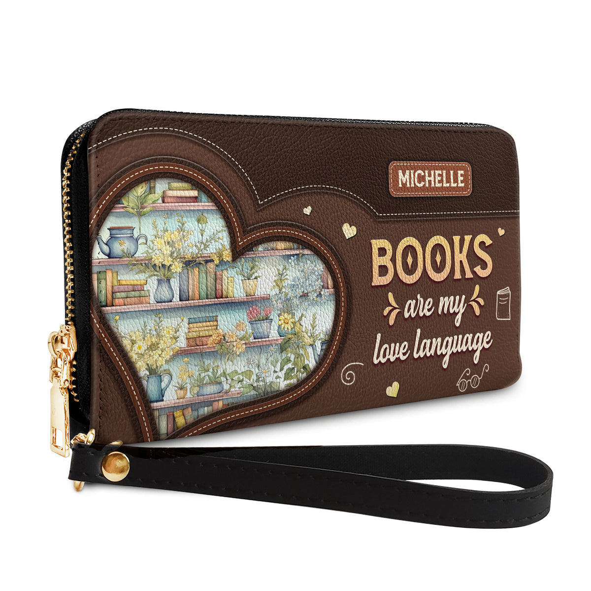 Books Are My Love Language NNRZ02080383KA Zip Around Leather Wallet