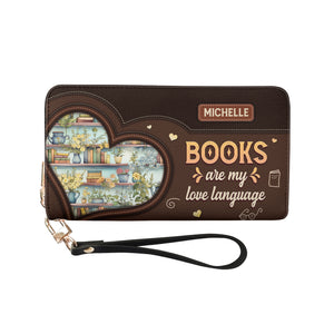 Books Are My Love Language NNRZ02080383KA Zip Around Leather Wallet