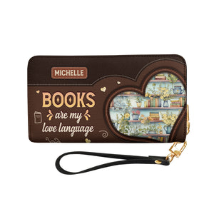 Books Are My Love Language NNRZ02080383KA Zip Around Leather Wallet