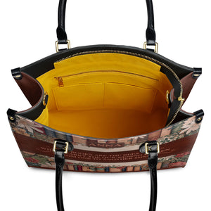 Custom Quote Floral Bookshelf HTRZ29078209CA Leather Bag