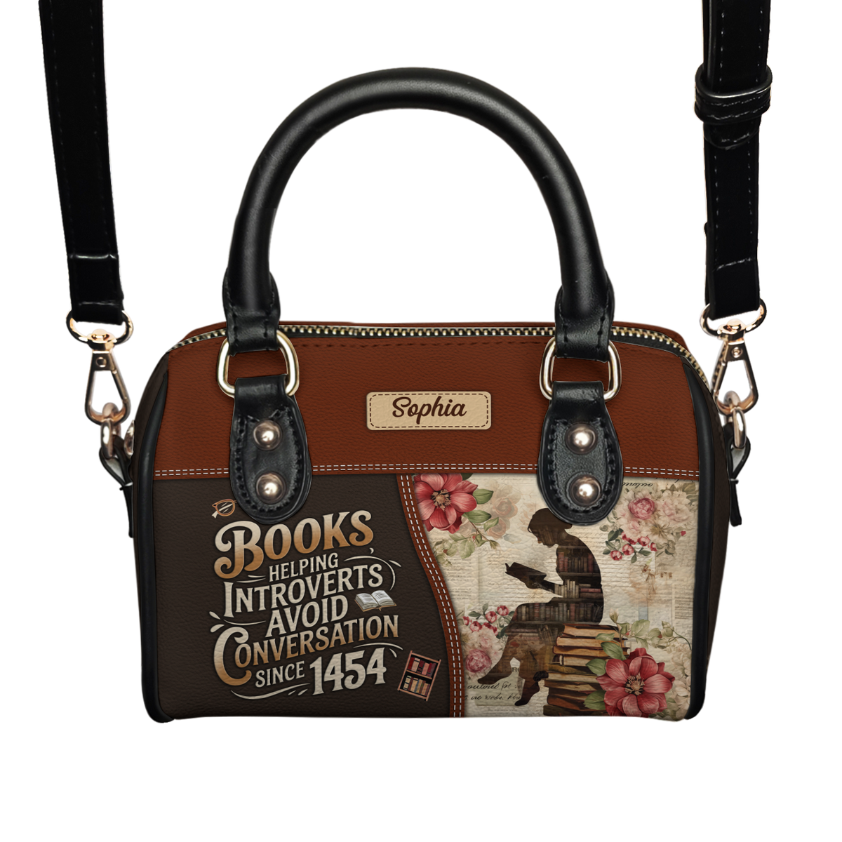 Books Helping Introverts Avoid Conversation Since 1454 HHRZ28100190EY Mini Satchel