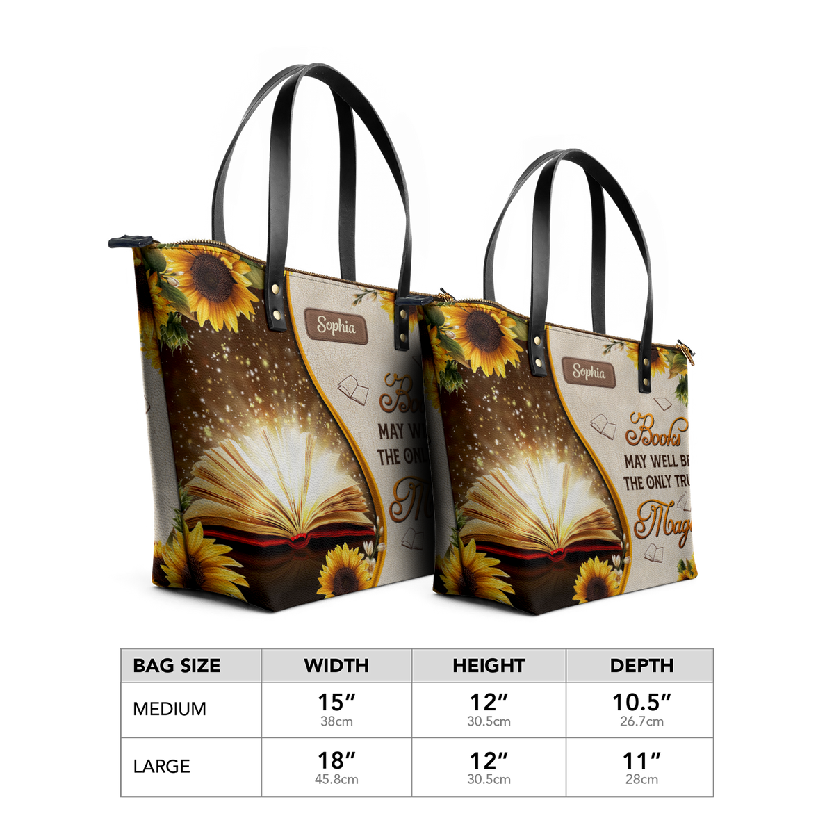 Books May Well Be The Only One True Magic TTRZ28101467QA Leather Tote Bag