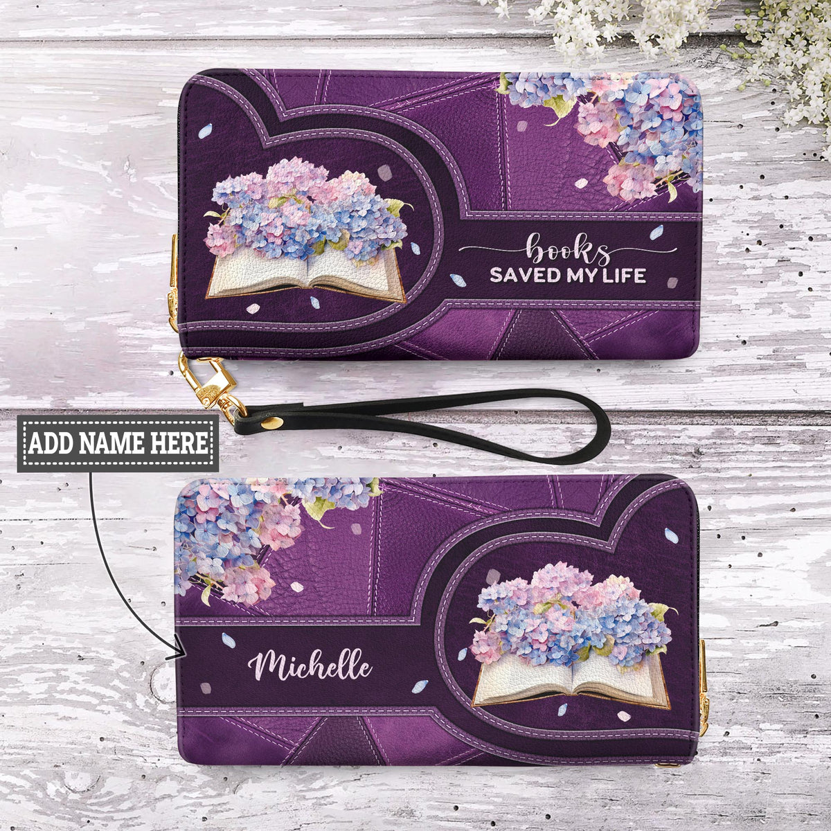 Books Saved My Life NNRZ02086409PZ Zip Around Leather Wallet