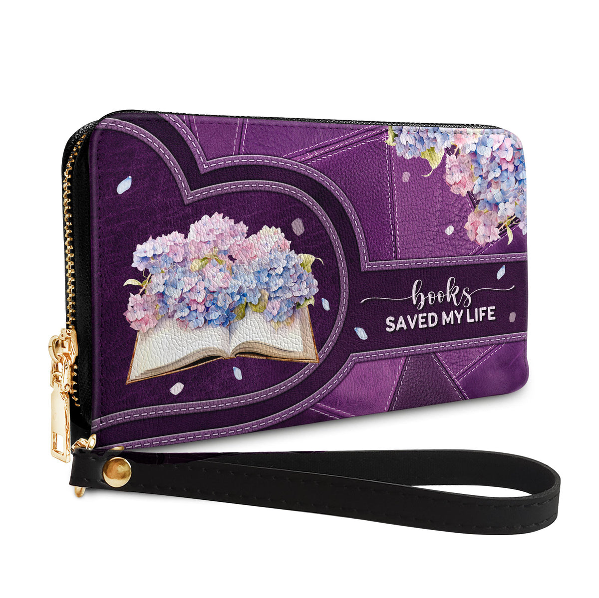 Books Saved My Life NNRZ02086409PZ Zip Around Leather Wallet