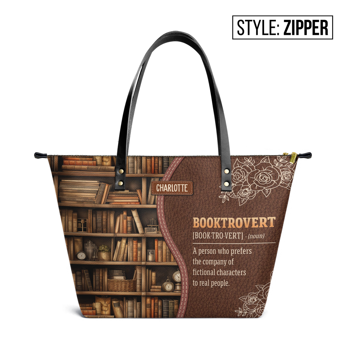 Booktrovert Noun TTRZ28109585IM Leather Tote Bag