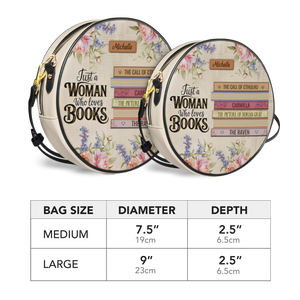 Custom Bookshelf Just A Woman Who Loves Books HHRZ12082040FE Circle Crossbody Bag