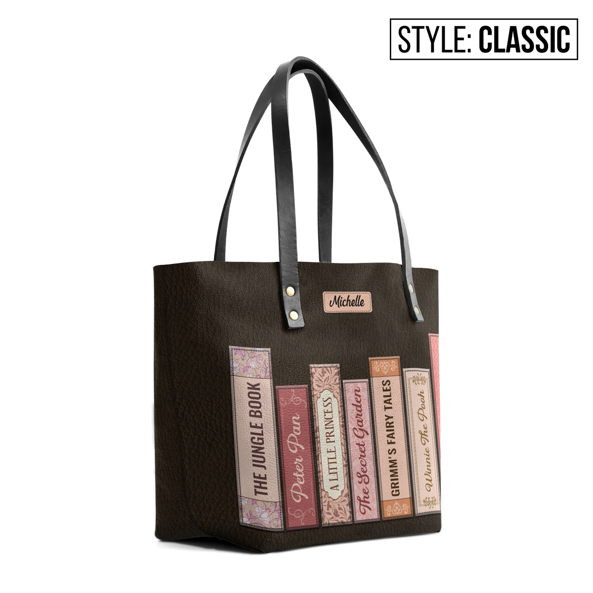 Custom Bookshelf HHRZ30105762VD Leather Tote Bag