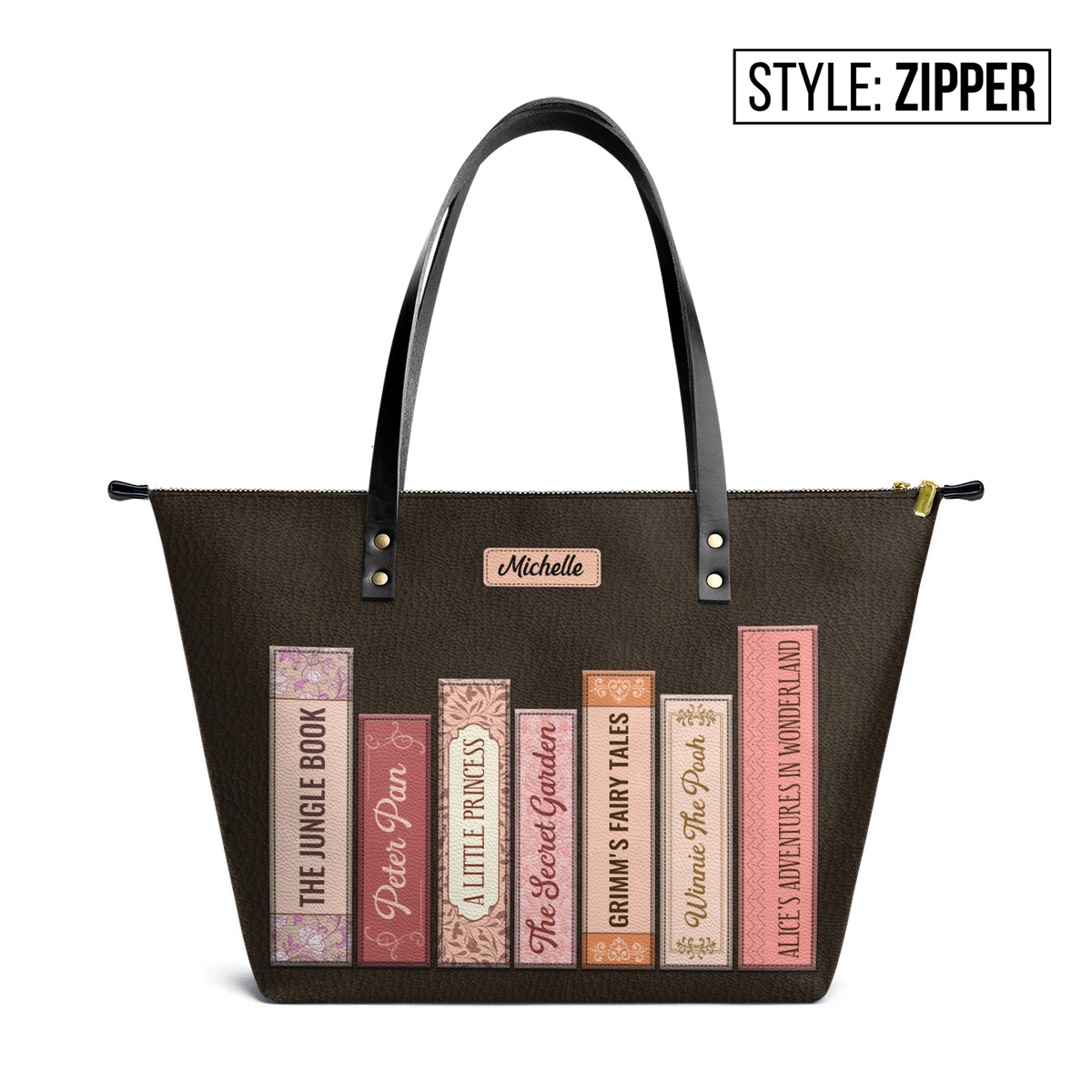 Custom Bookshelf HHRZ30105762VD Leather Tote Bag