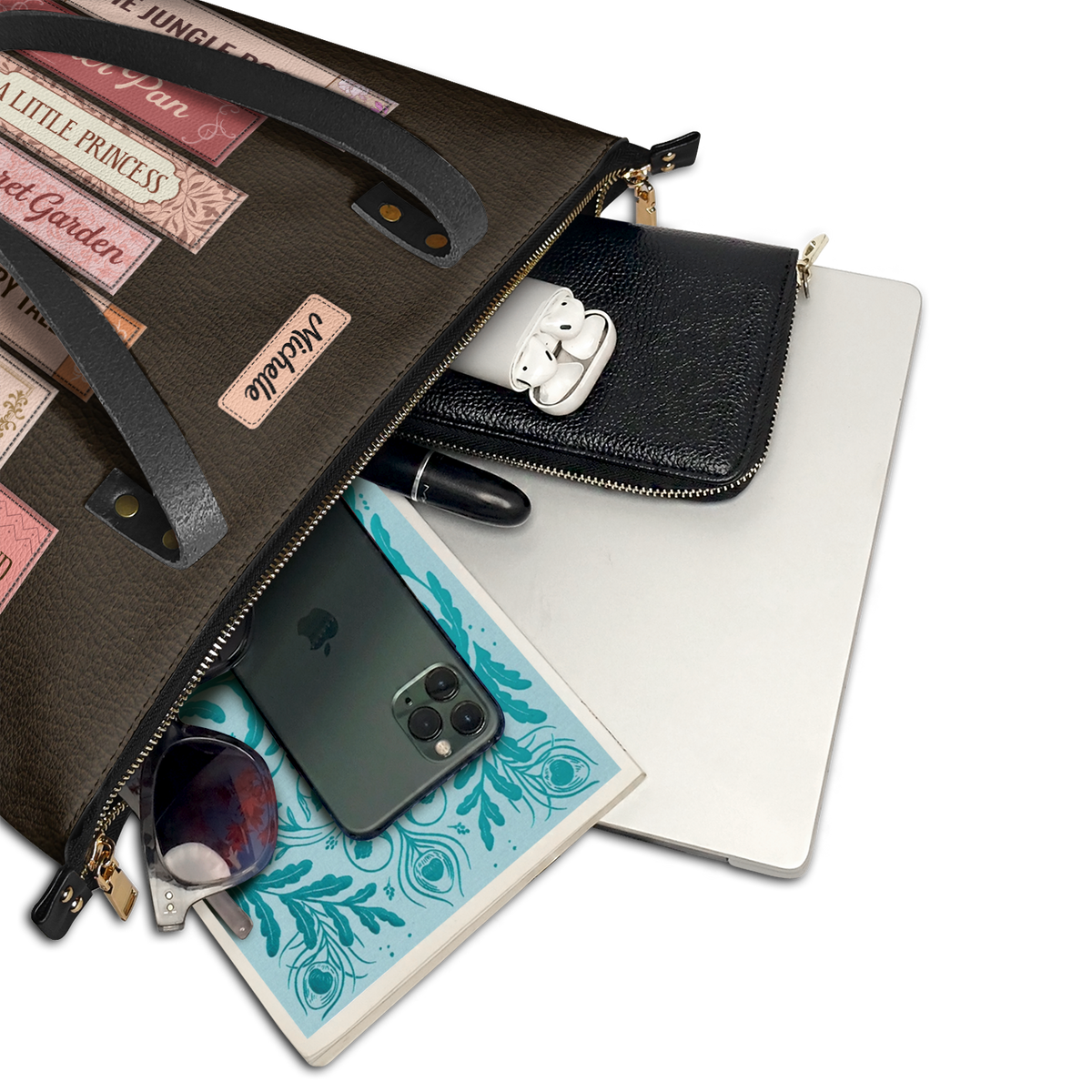 Custom Bookshelf HHRZ30105762VD Leather Tote Bag