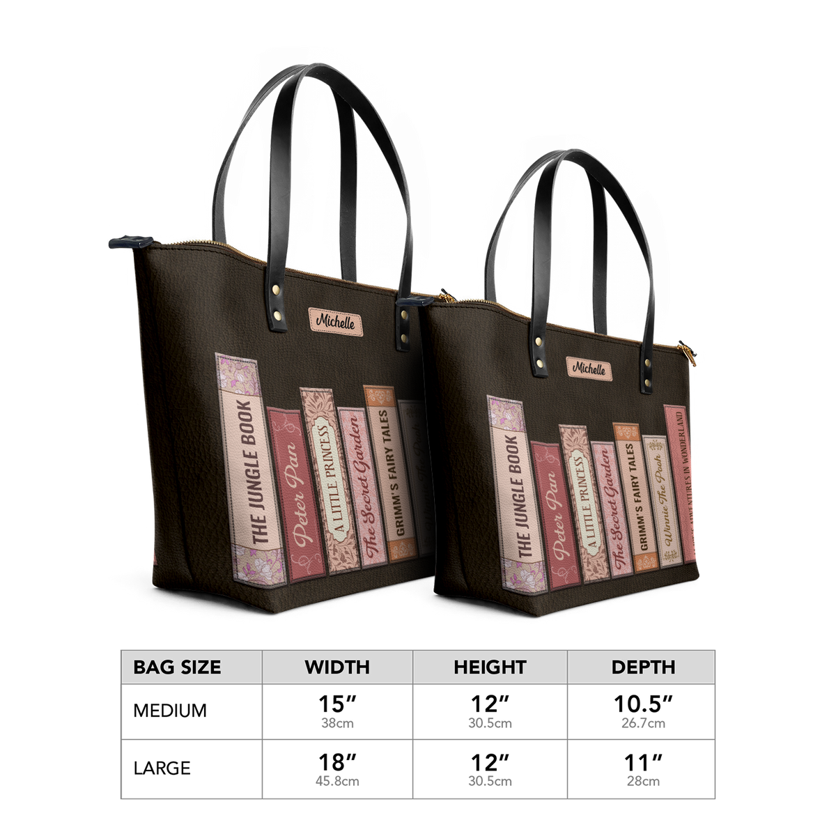 Custom Bookshelf HHRZ30105762VD Leather Tote Bag
