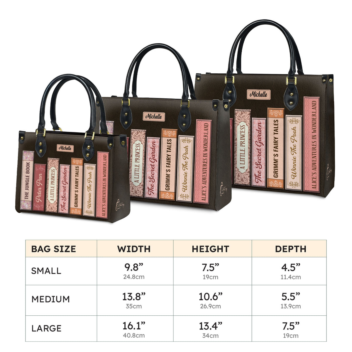 Custom Bookshelf HHRZ26106067WT Leather Bag