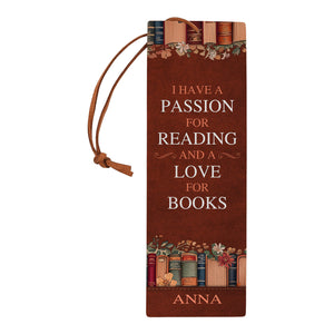 Custom Quote Bookshelf Floral HTRZ13084190CC Leather Bookmark