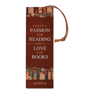 Custom Quote Bookshelf Floral HTRZ13084190CC Leather Bookmark