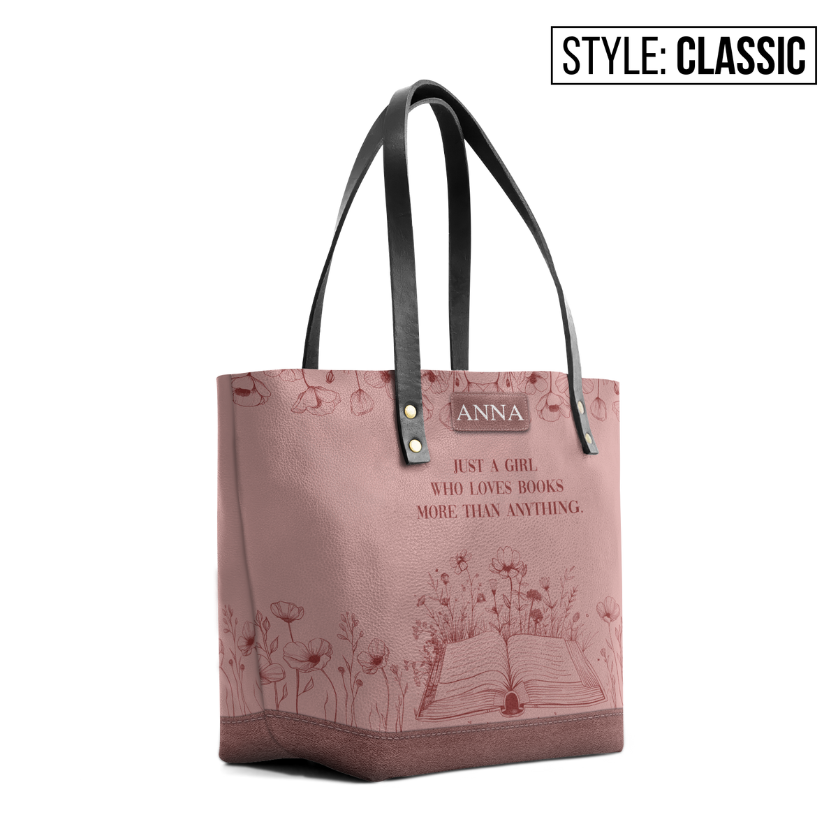 Custom Quote Minimalist TTRZ30101353QQ Leather Tote Bag