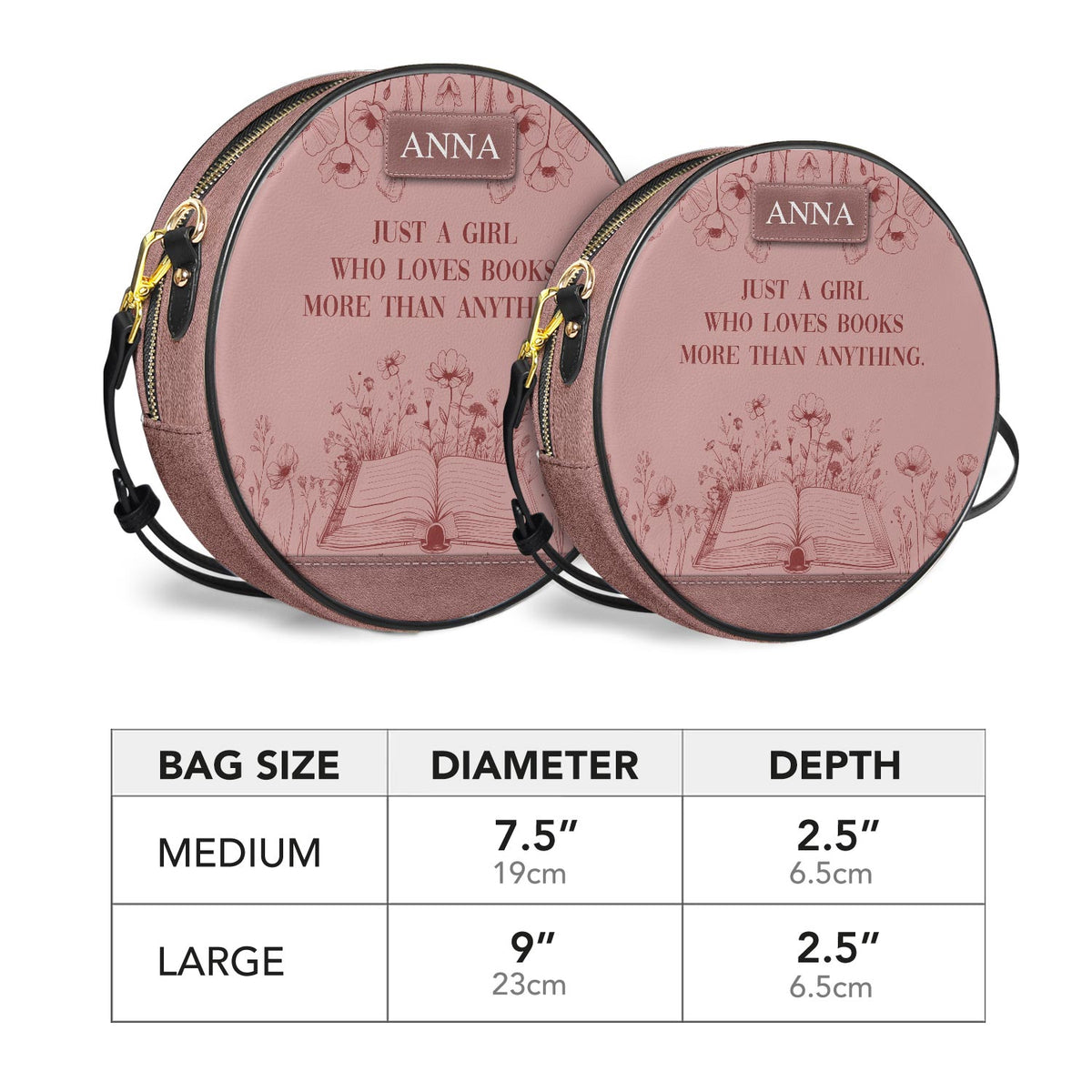 Custom Quote Minimalist HTRZ12087236XH Circle Crossbody Bag