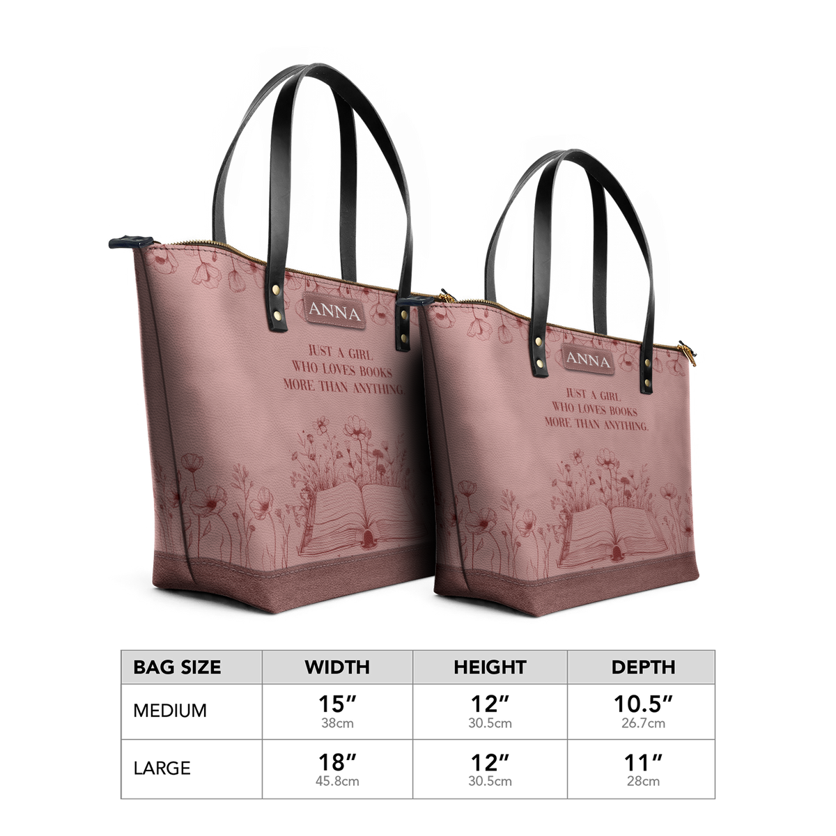 Custom Quote Minimalist TTRZ30101353QQ Leather Tote Bag