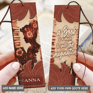 Custom Quote Vintage Woman HTRZ13088776VC Leather Bookmark