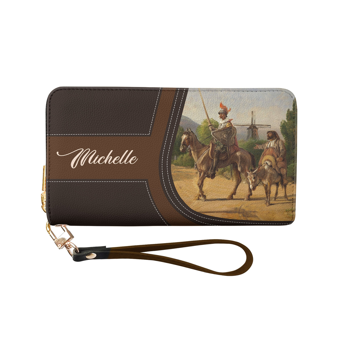Don Quixote Perhaps To Be Too Practical Is Madness HHRZ02048343IN Zip Around Leather Wallet