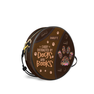 Easily Distracted By Dogs And Books HHRZ12083774QK Circle Crossbody Bag