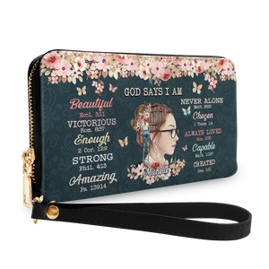 God Says HHRZ29101826VS Zip Around Leather Wallet