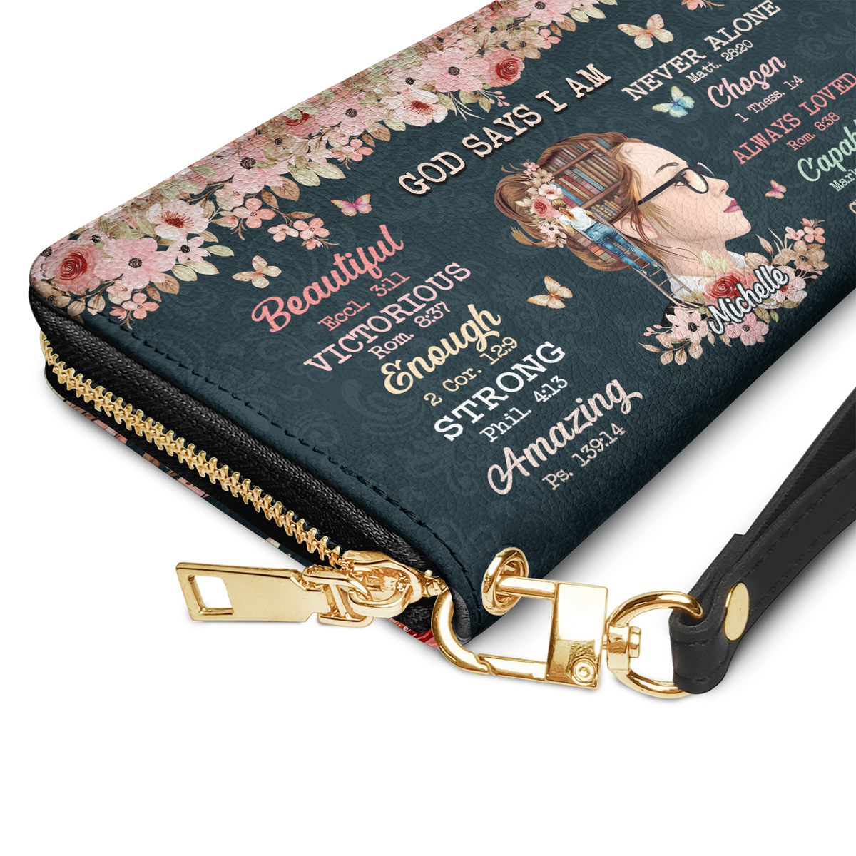 God Says HHRZ29101826VS Zip Around Leather Wallet