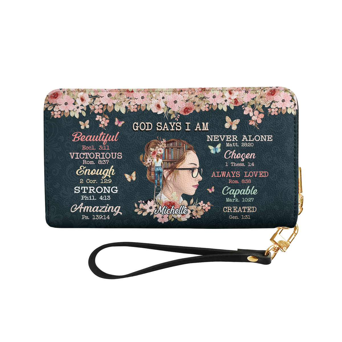 God Says HHRZ29101826VS Zip Around Leather Wallet