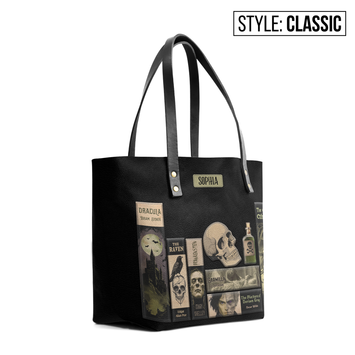 Horror Books TTRZ28107714LN Leather Tote Bag