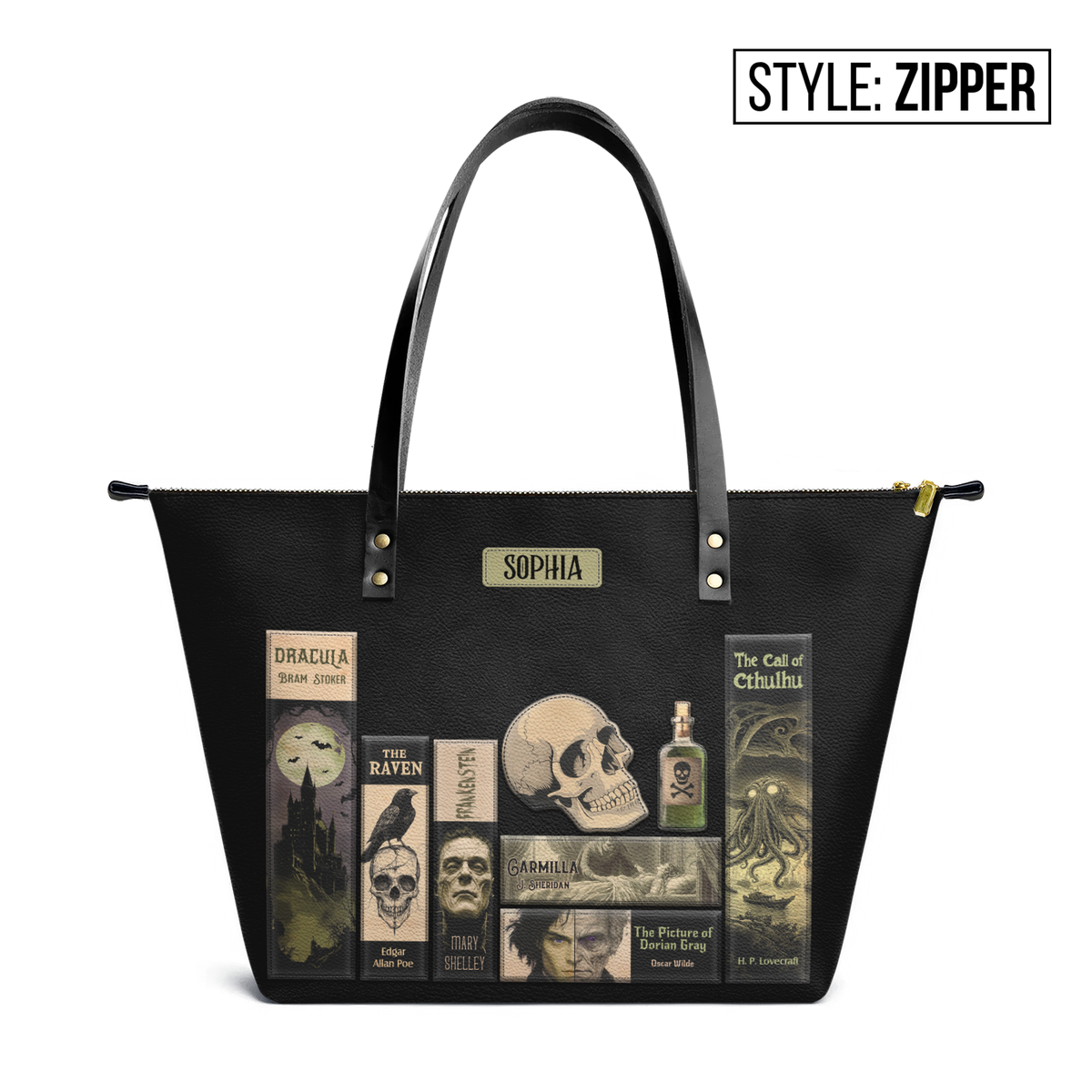 Horror Books TTRZ28107714LN Leather Tote Bag