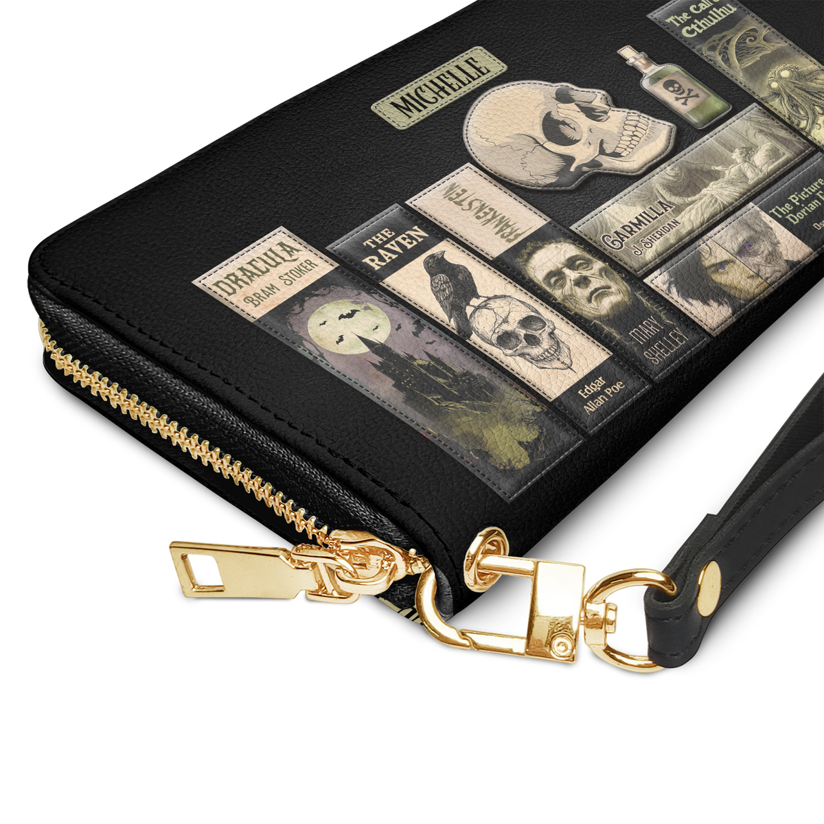 Horror Books HHRZ29104633FI Zip Around Leather Wallet