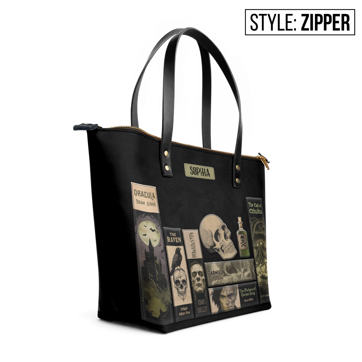 Horror Books TTRZ28107714LN Leather Tote Bag