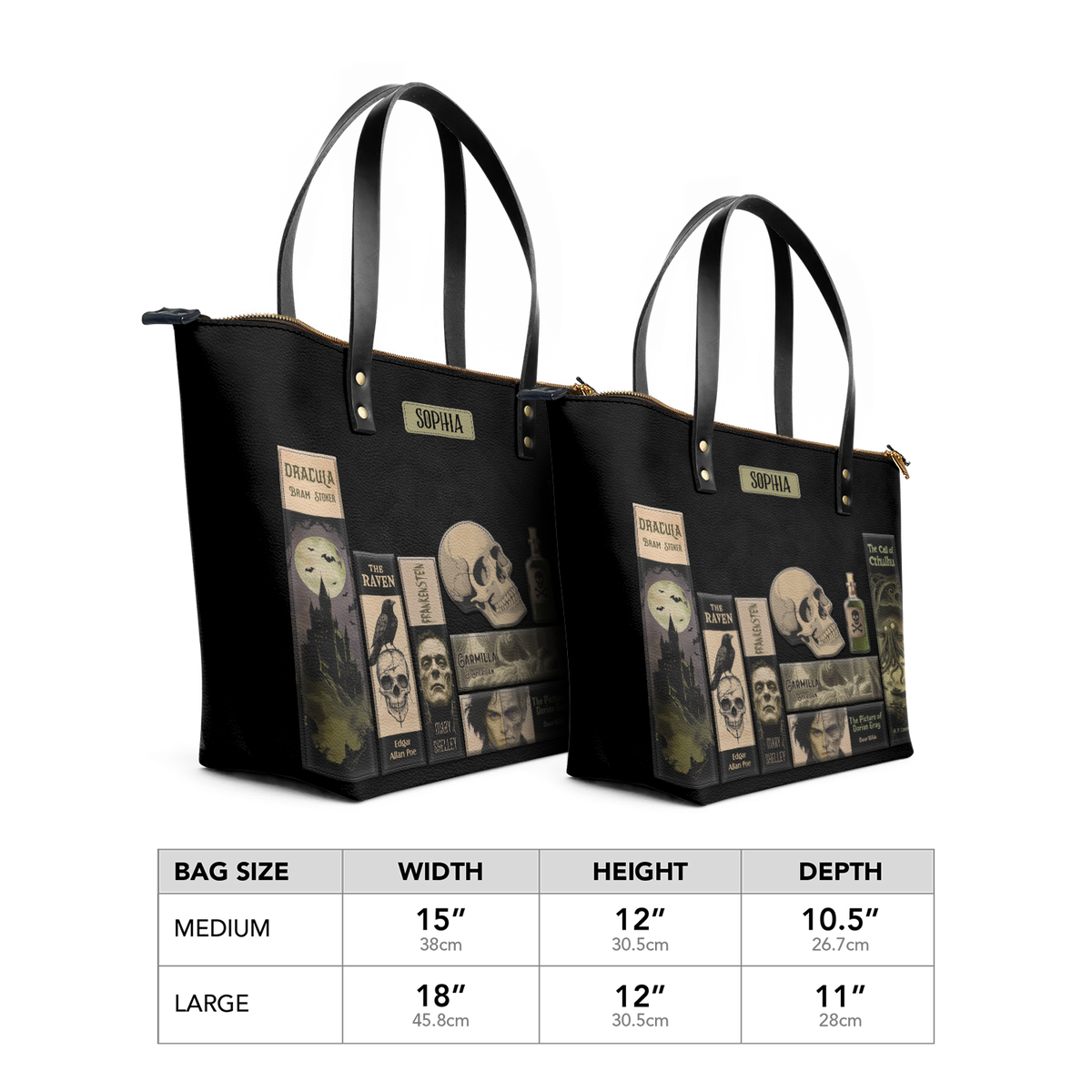 Horror Books TTRZ28107714LN Leather Tote Bag