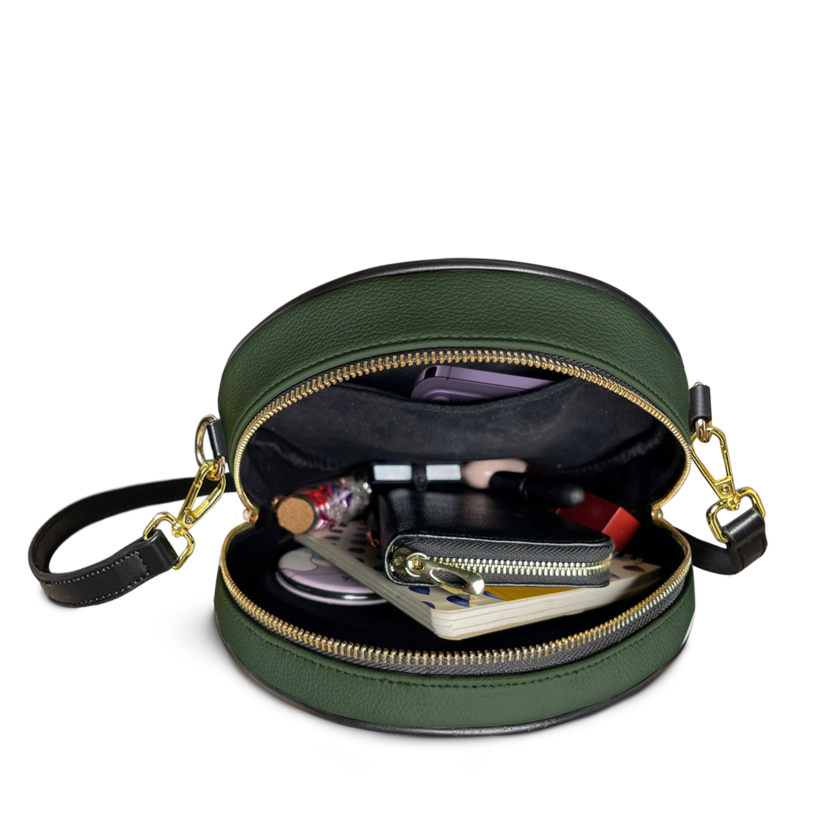 I Closed My Book To Be Here HHRZ12081386NU Circle Crossbody Bag