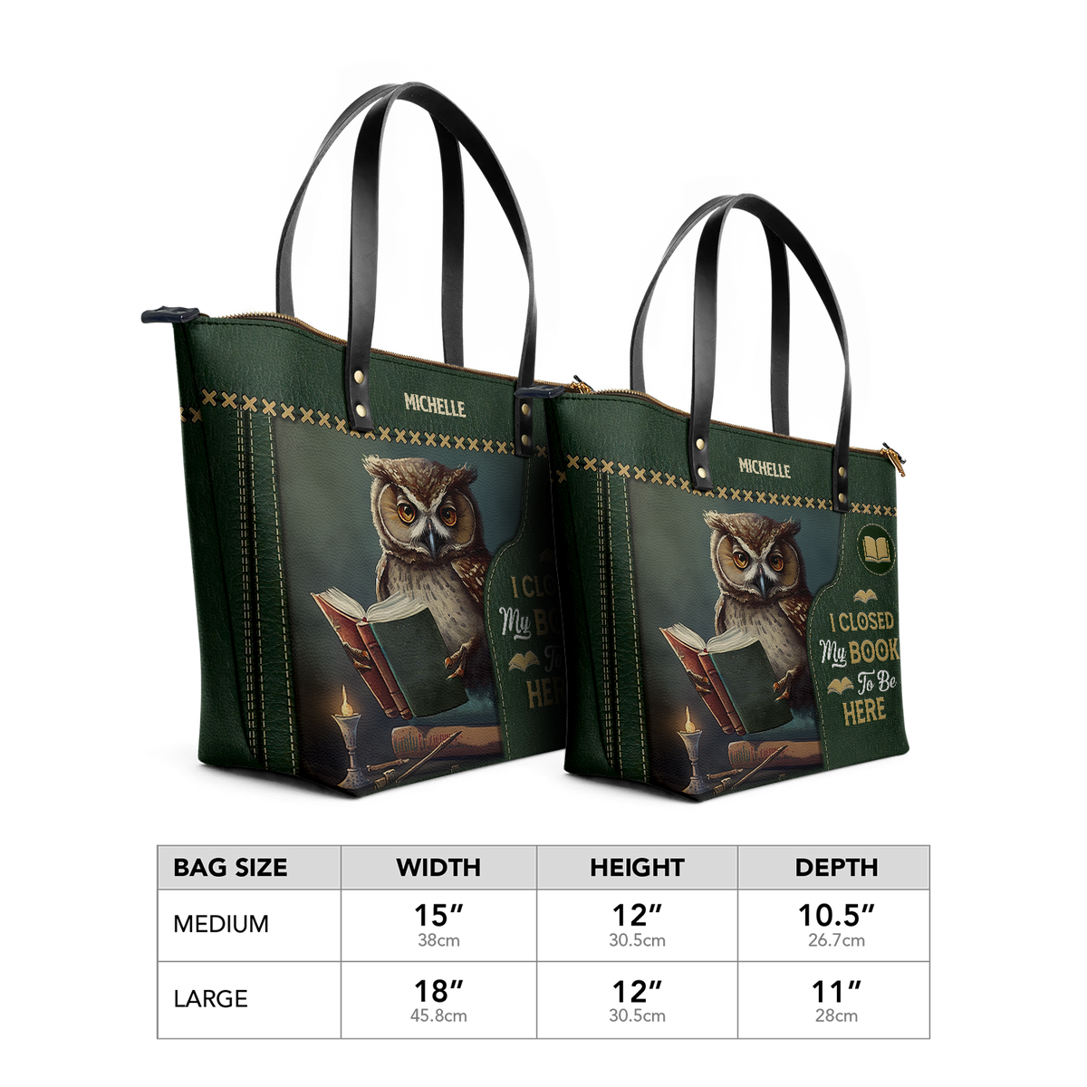 I Closed My Book To Be Here TTRZ28109625PS Leather Tote Bag