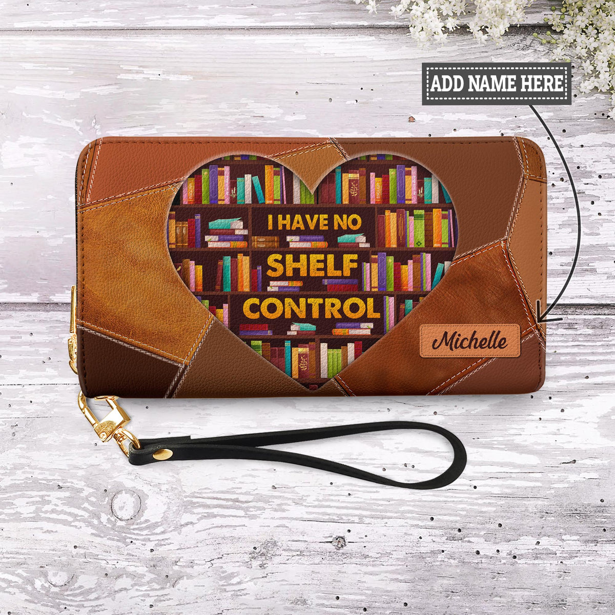 I Have No Shelf Control NNRZ01084596WO Zip Around Leather Wallet