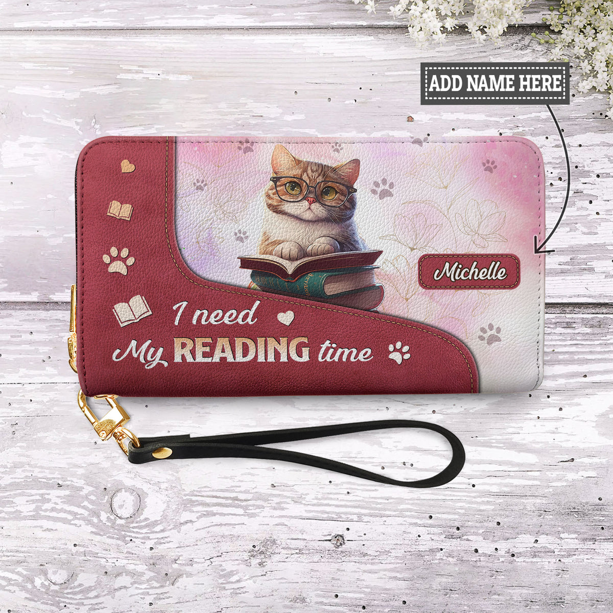 I Need My Reading Time NNRZ01088167WB Zip Around Leather Wallet
