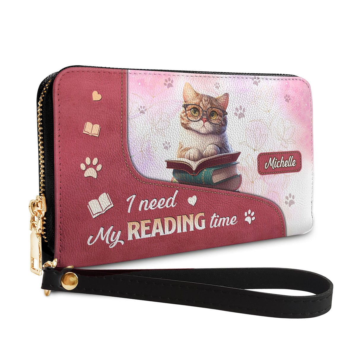 I Need My Reading Time NNRZ01088167WB Zip Around Leather Wallet