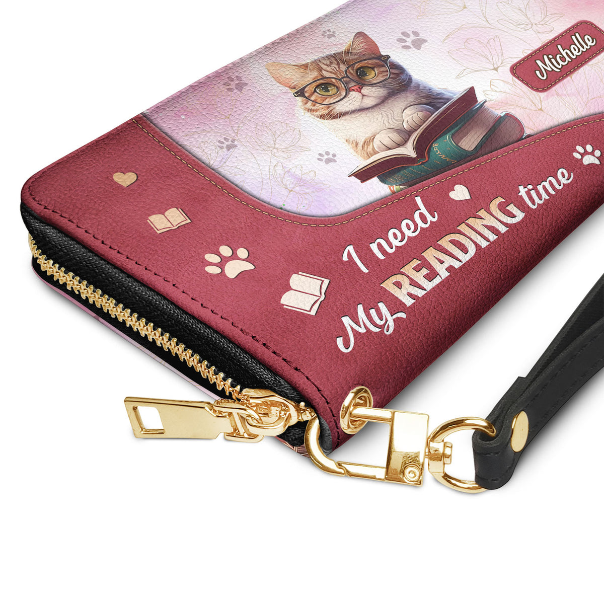 I Need My Reading Time NNRZ01088167WB Zip Around Leather Wallet