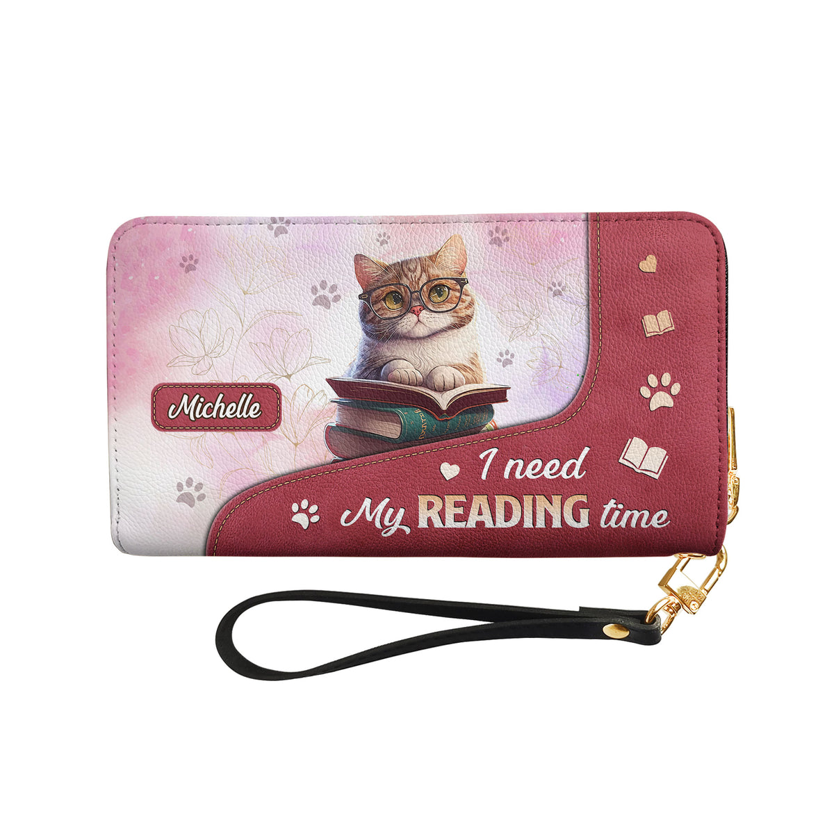 I Need My Reading Time NNRZ01088167WB Zip Around Leather Wallet