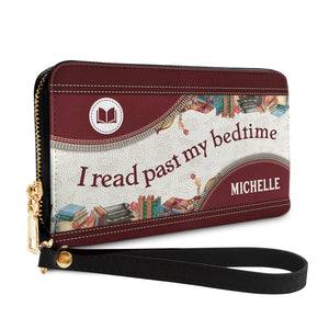 I Read Past My Bedtime NNRZ05080963NB Zip Around Leather Wallet