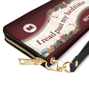 I Read Past My Bedtime NNRZ05080963NB Zip Around Leather Wallet