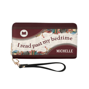 I Read Past My Bedtime NNRZ05080963NB Zip Around Leather Wallet