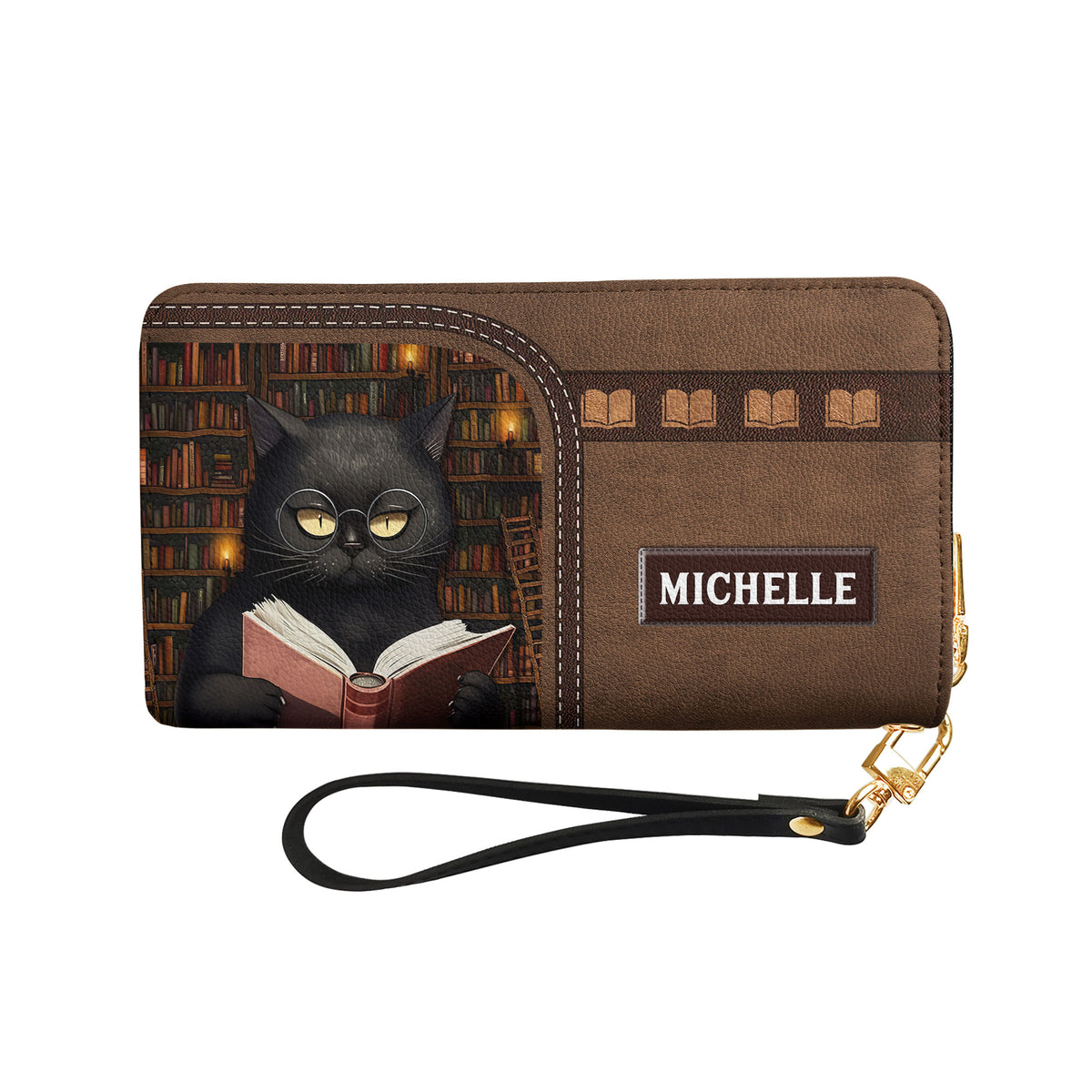 If My Books Is Open Your Mouth Is Closed NNRZ01088853IA Zip Around Leather Wallet