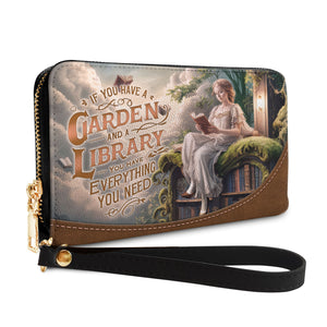 Custom Quote Literary Haven HTRZ29072863ON Zip Around Leather Wallet