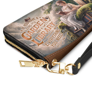 Custom Quote Literary Haven HTRZ29072863ON Zip Around Leather Wallet