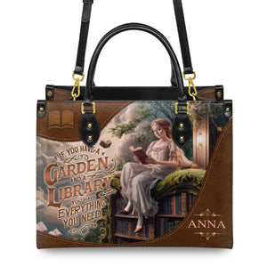 Custom Quote Literary Haven HTRZ29071015FM Leather Bag