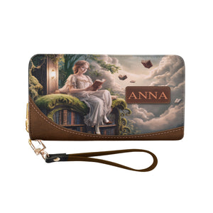 Custom Quote Literary Haven HTRZ29072863ON Zip Around Leather Wallet