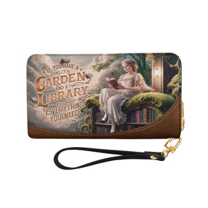 Custom Quote Literary Haven HTRZ29072863ON Zip Around Leather Wallet