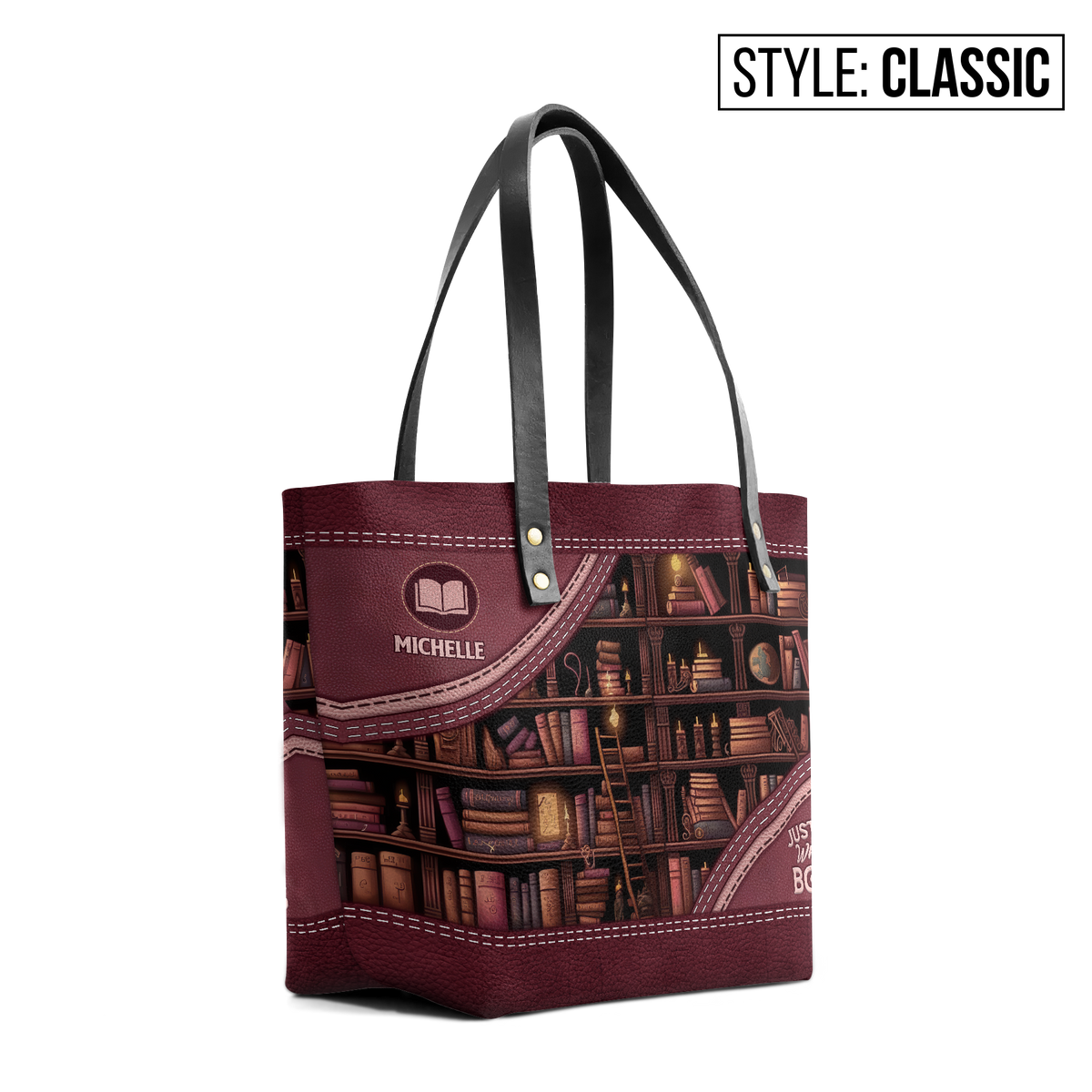 Just A Girl Who Loves Books TTRZ28101774OO Leather Tote Bag