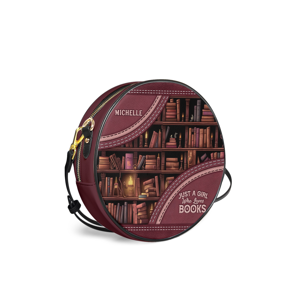 Just A Girl Who Loves Books HHRZ12083902TB Circle Crossbody Bag