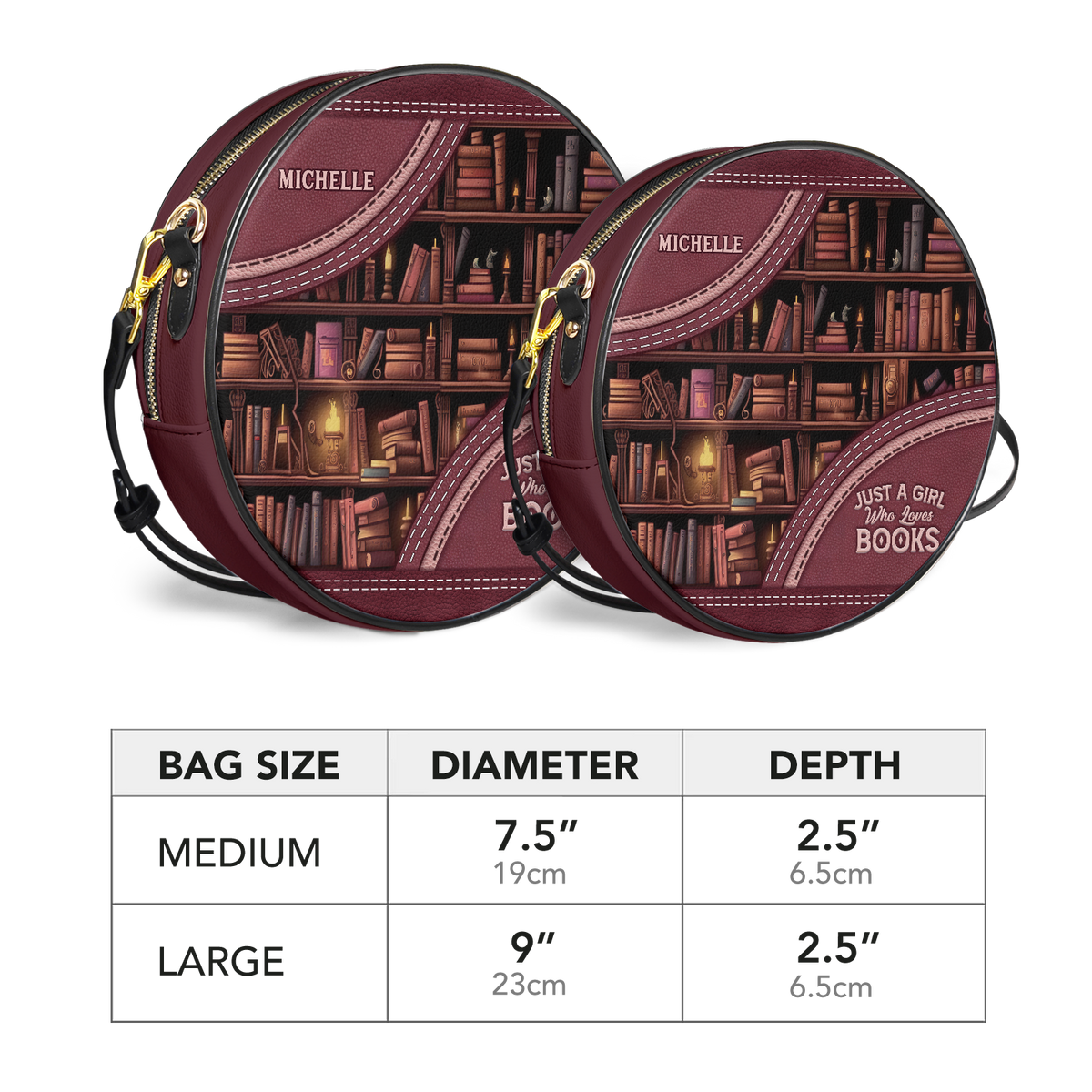 Just A Girl Who Loves Books HHRZ12083902TB Circle Crossbody Bag